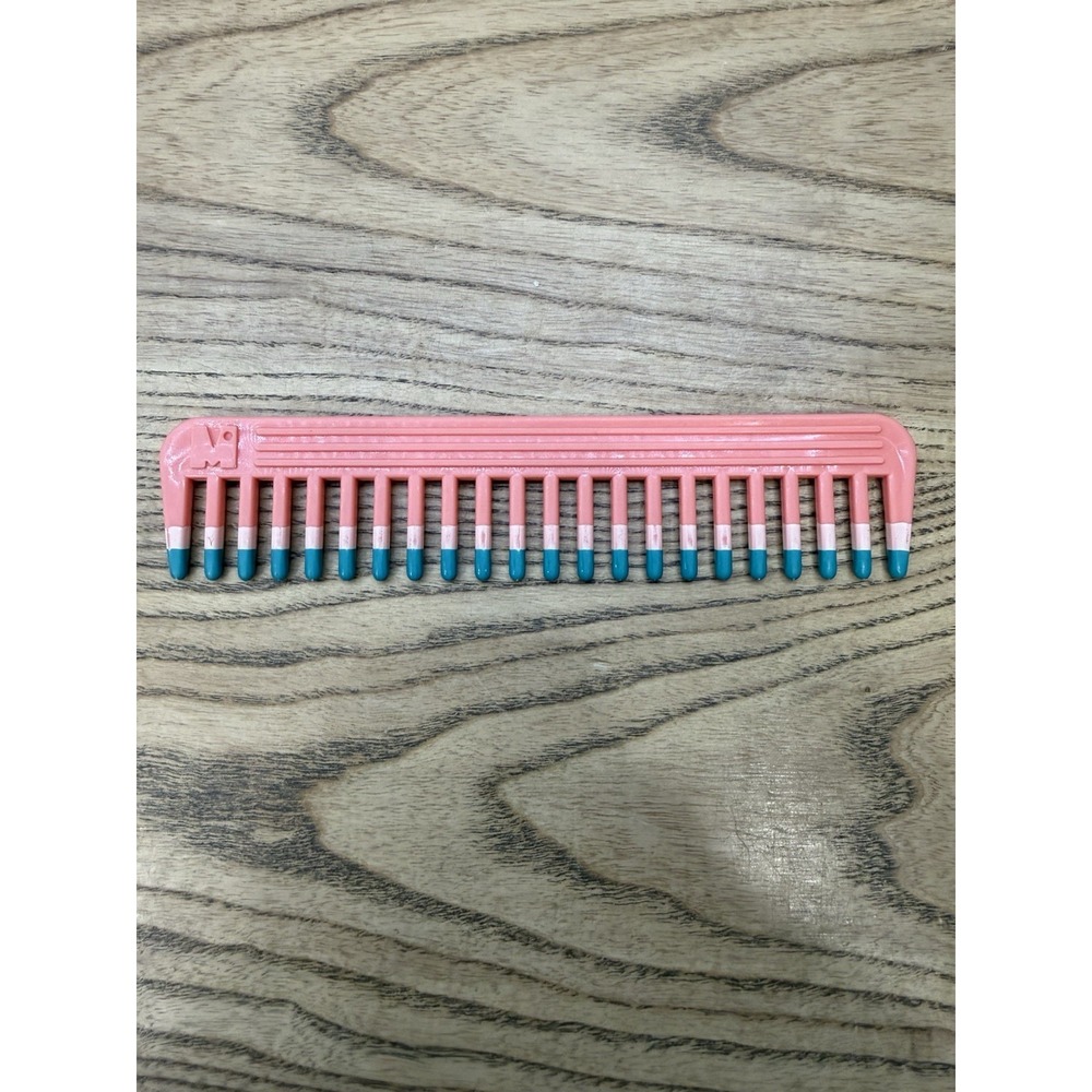 Vintage 80's 90's  Mebco Volume Comb Wide Tooth Twice Dipped  Peach Pink Teal